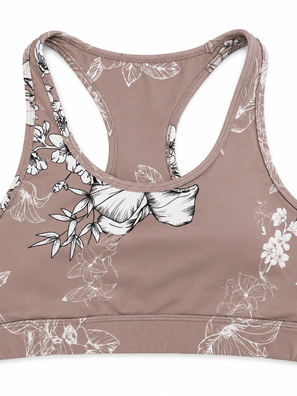 Anthropologie Allfenix Floral Racerback Sports Bra - Mauve size medium